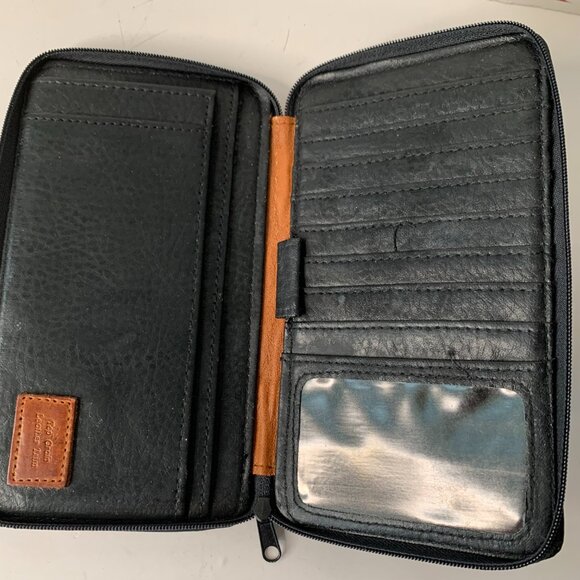 VINTAGE DOONEY & BOURKE PEBBLE LEATHER WALLET TOP GRAIN LEATHER TRIM - Picture 5 of 8